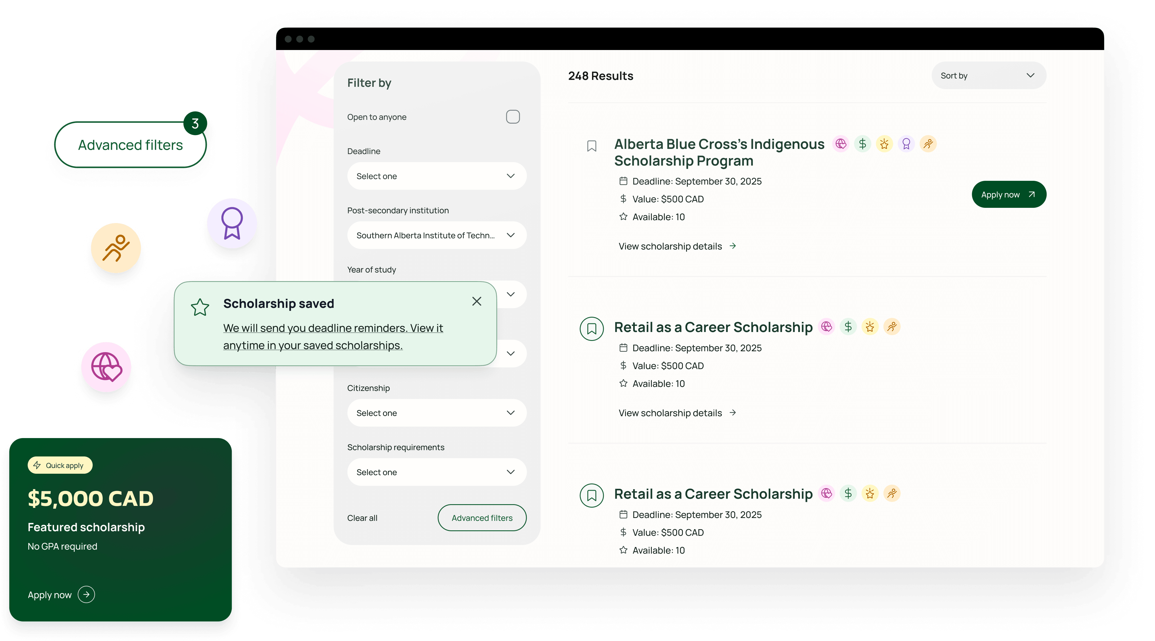 Granted scholarship platform — project detail