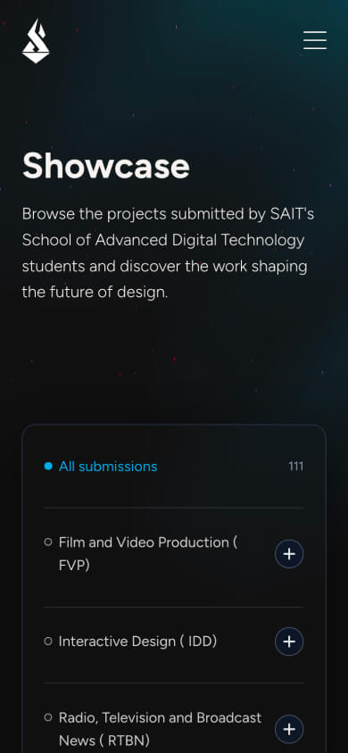 SAIT Creative Technologies Awards — mobile website design