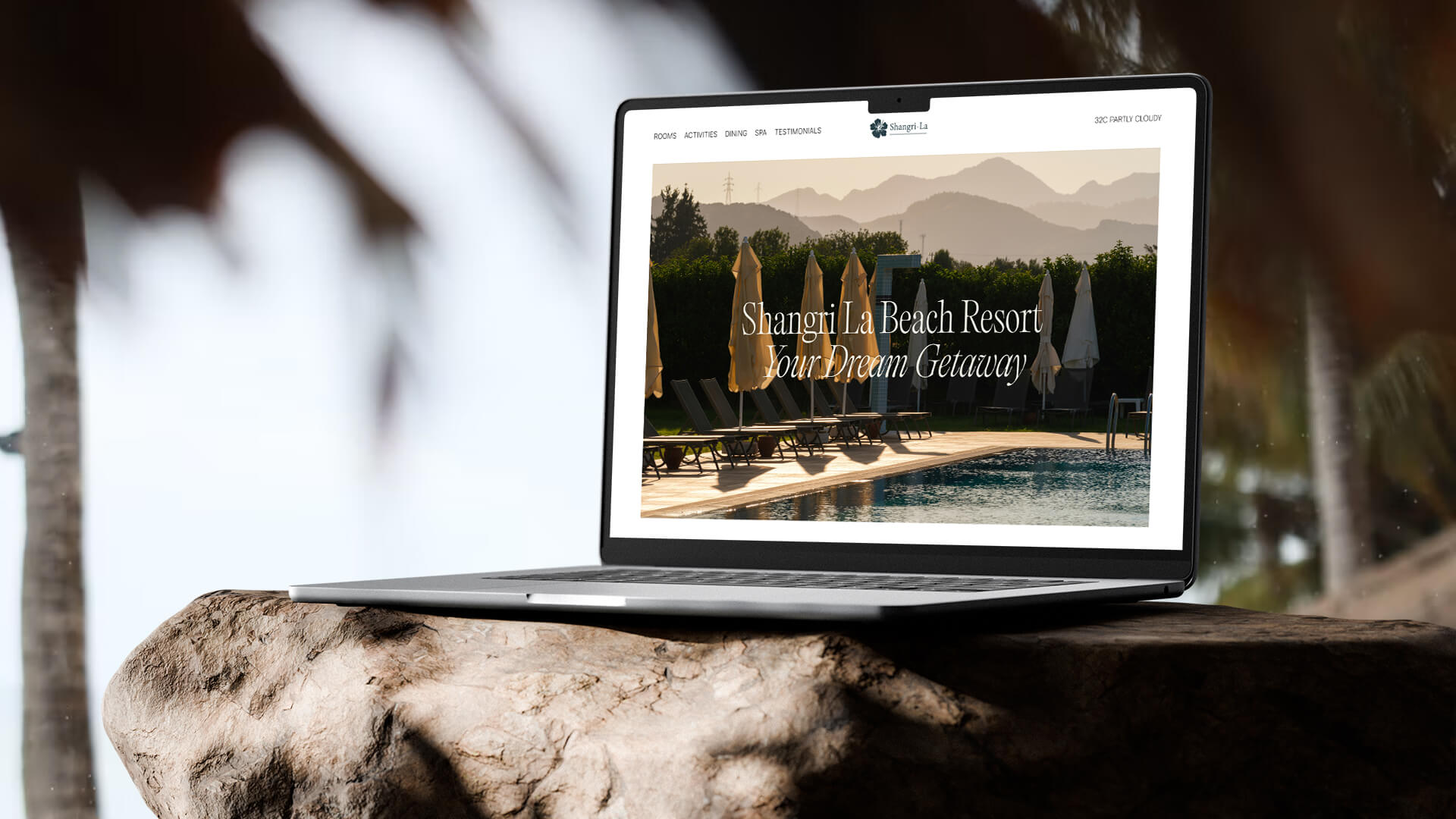 Shangri-La Beach Resort — website mockup